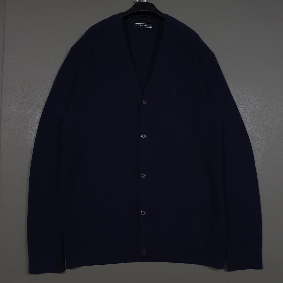 L) 헤지스 신형 22FW 다크네이비 울 모 캐시미어 니트 스웨터 가디건 상품이미지1