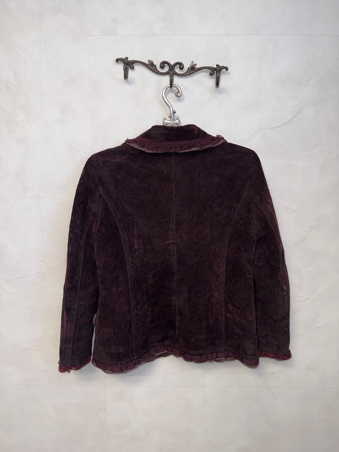 Violet suede oriental floral lace jacket 상품이미지4