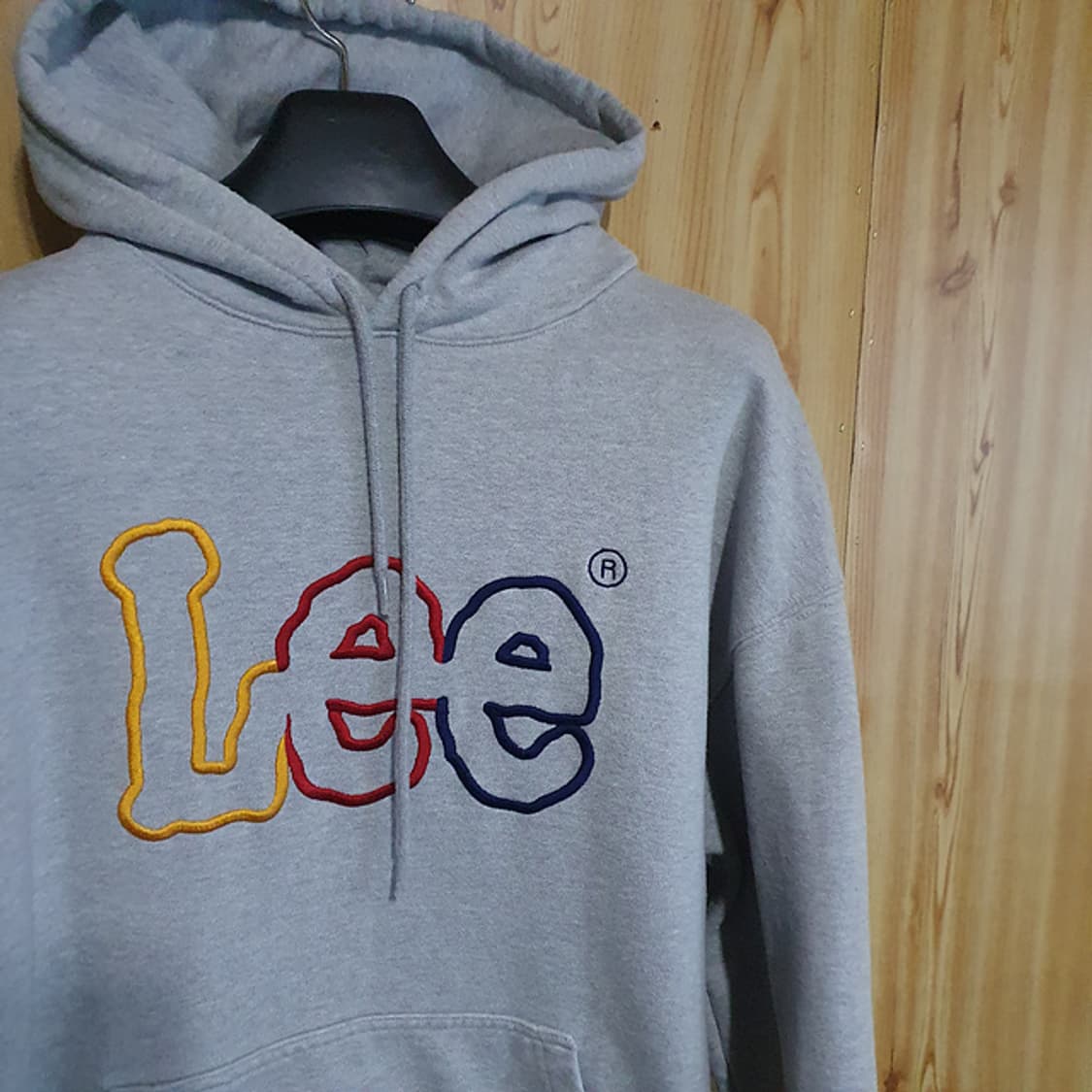 Lee 리 Lee 로고 자수 후드티 그레이 M 상품이미지2