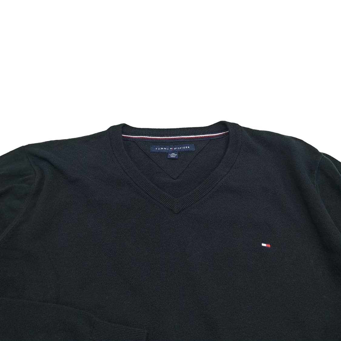 CN706 2XL 타미힐피거 블랙 V넥 니트 스웨터 상품이미지3