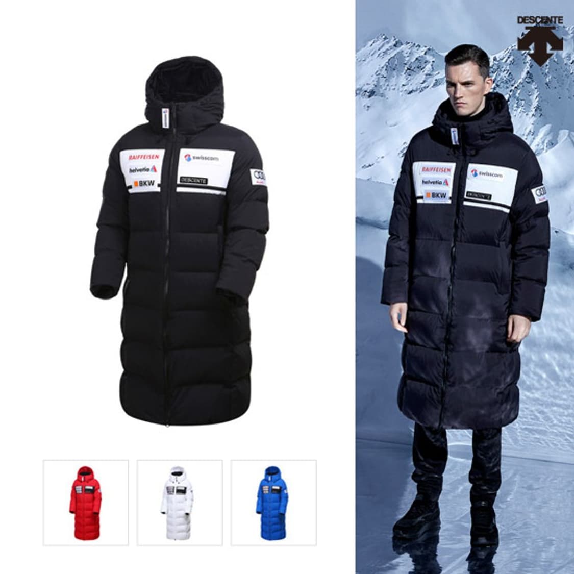 (상태최상) 데상트 스위스 스키팀 아우디 롱패딩 100 상품이미지5