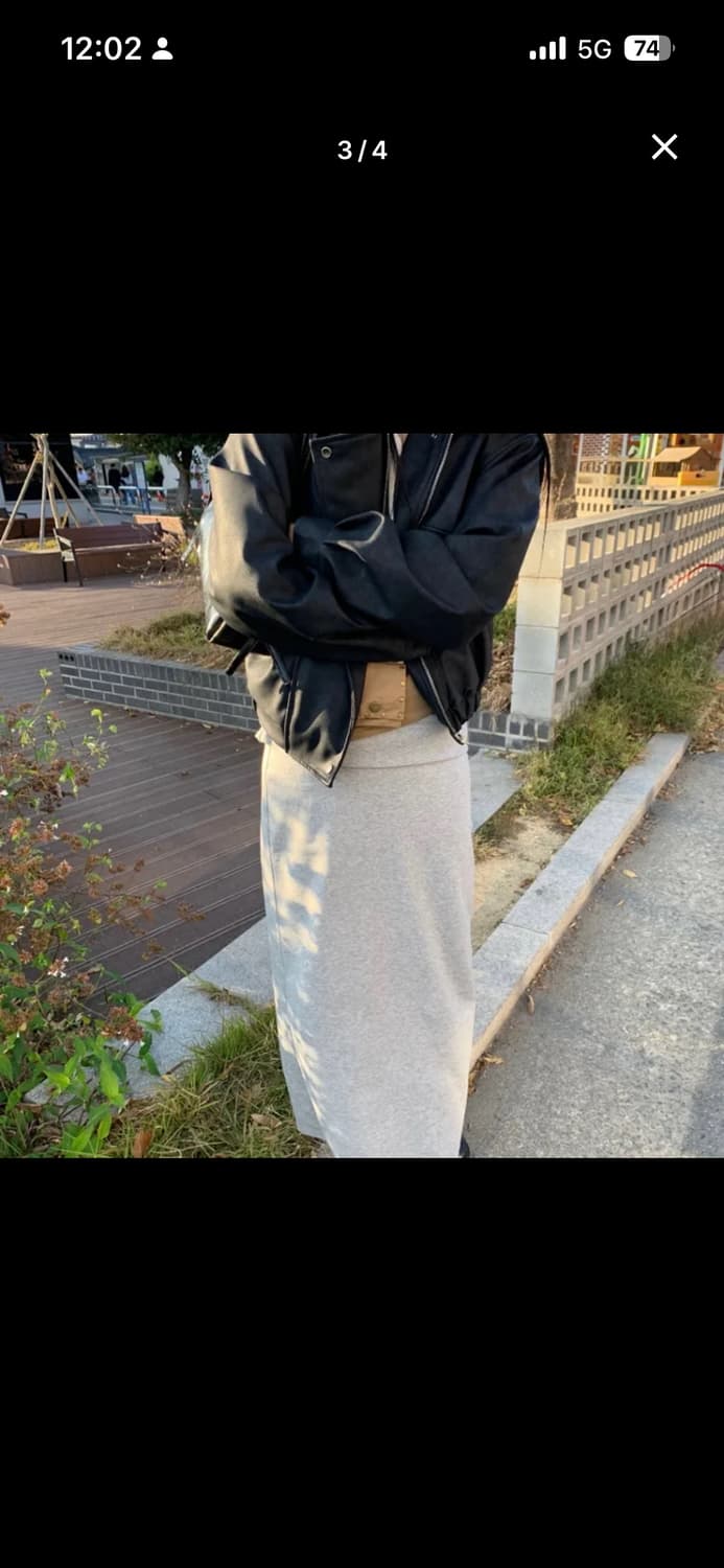 셔링 코튼 스커트 그레이 상품이미지2