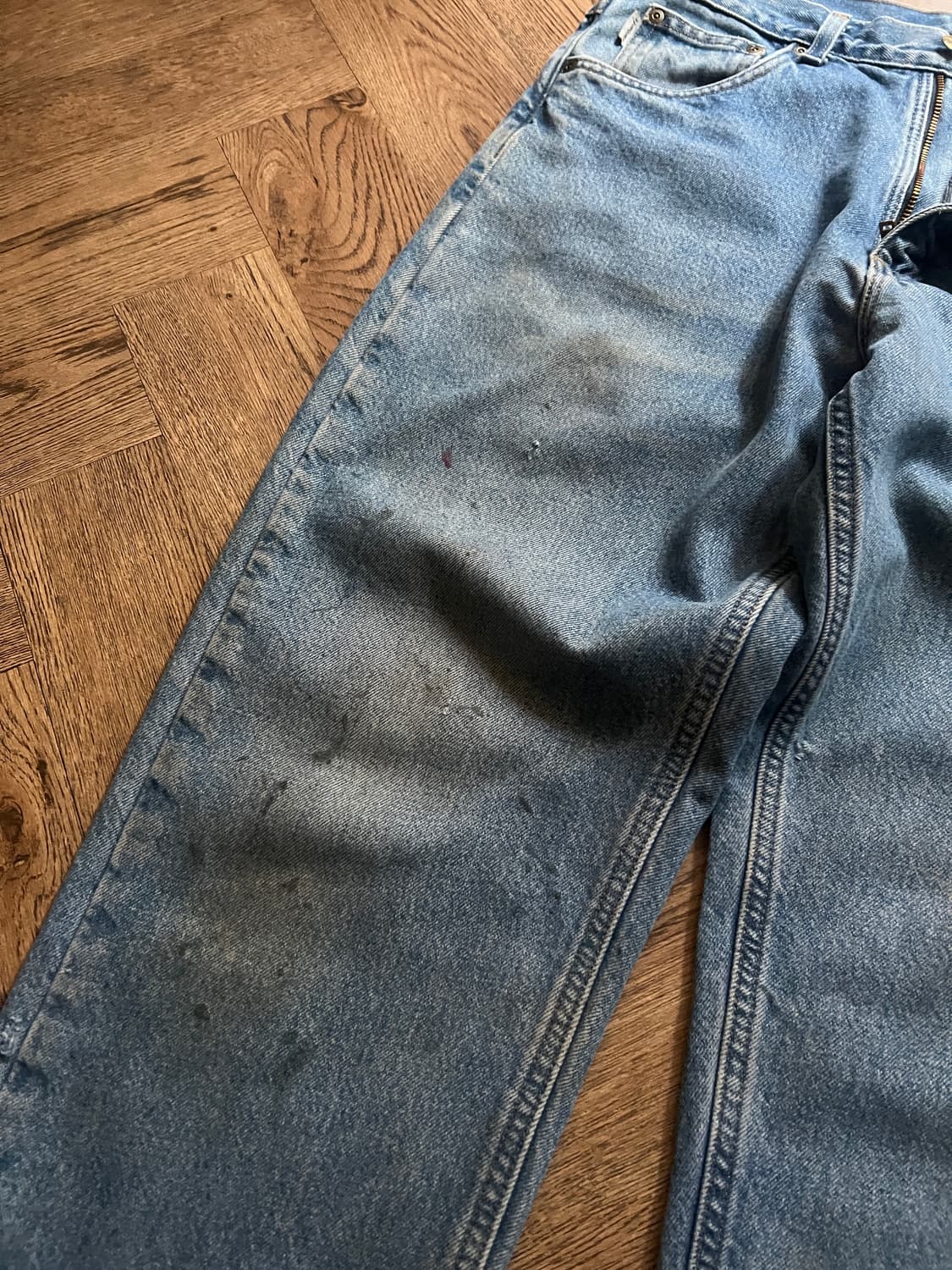 [34]칼하트 USA 체크 라이닝 빈티지 워싱 데님 팬츠 상품이미지4