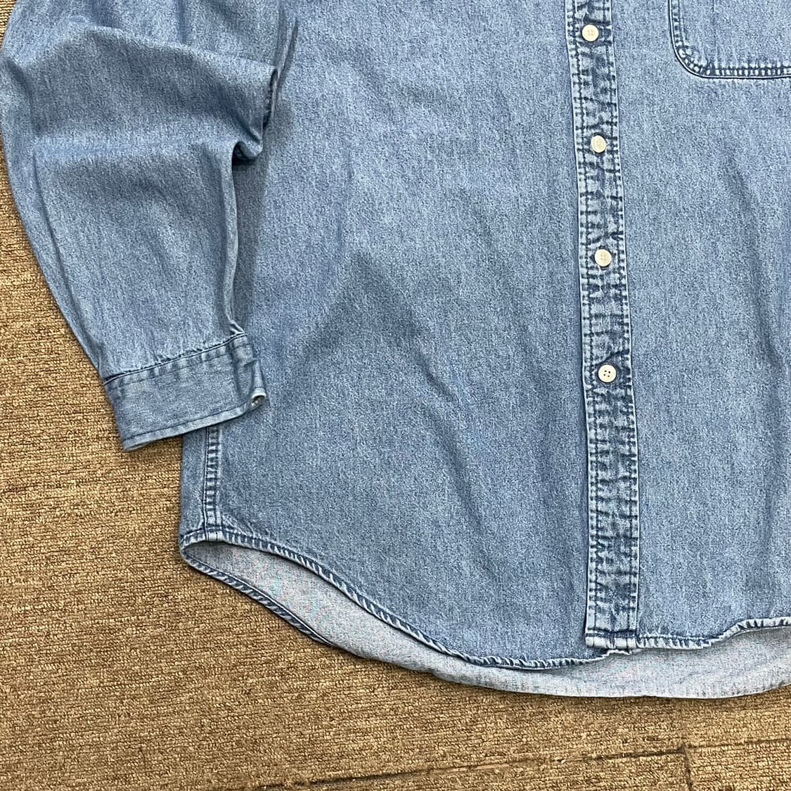 (XL) 90s Tommy 올드 타미 데님 셔츠 상품이미지3