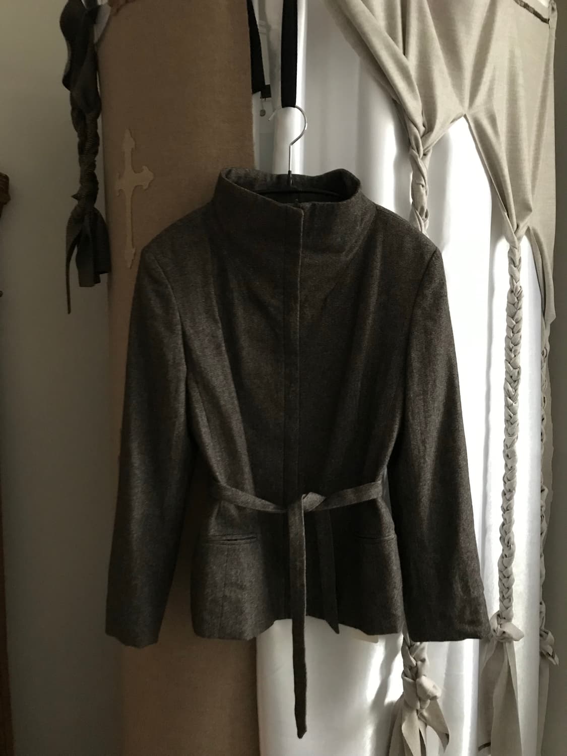 vintage high neck belt jacket 상품이미지6