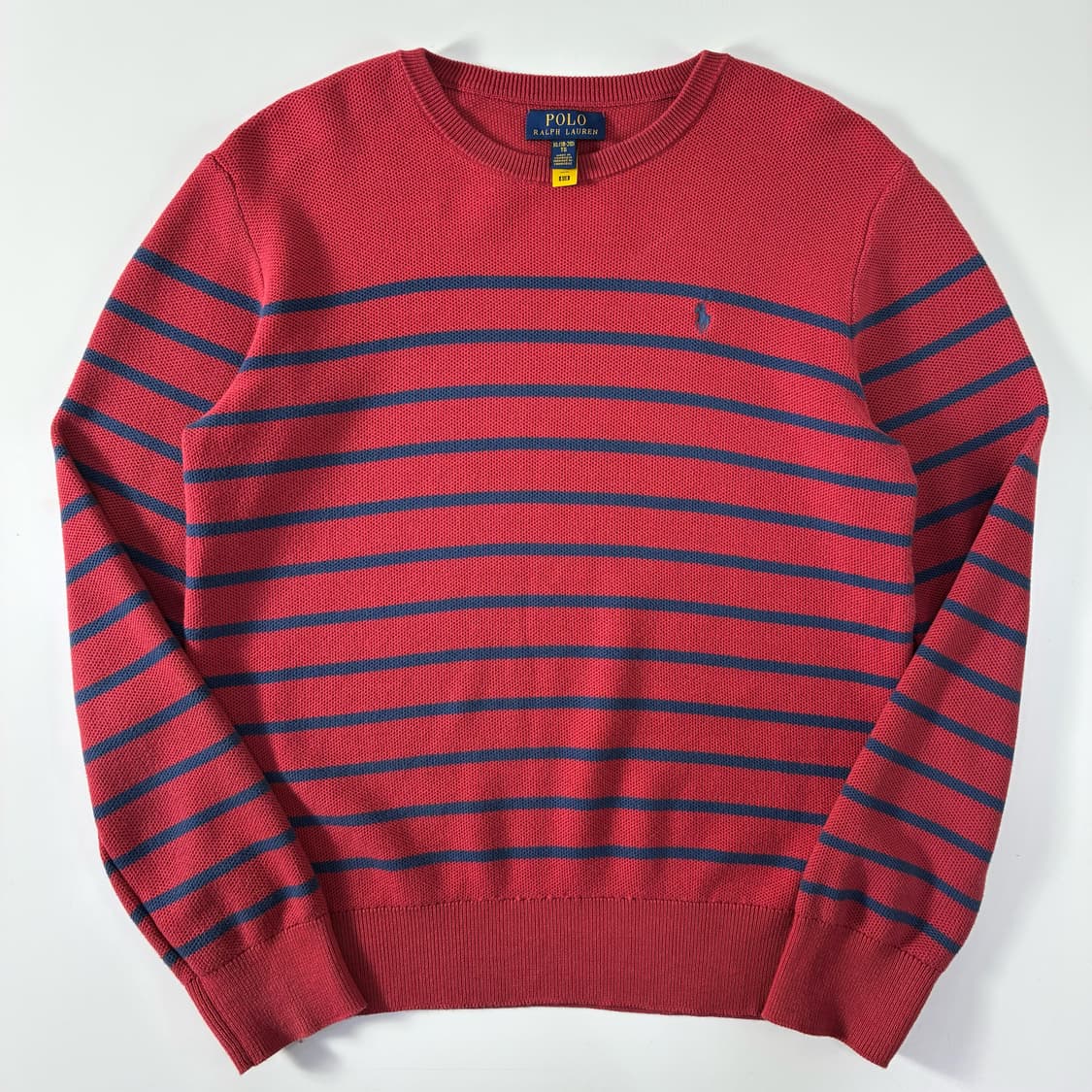Polo  폴로 랄프로렌 자수 코튼 핑크 스트라이프 니트 상품이미지1