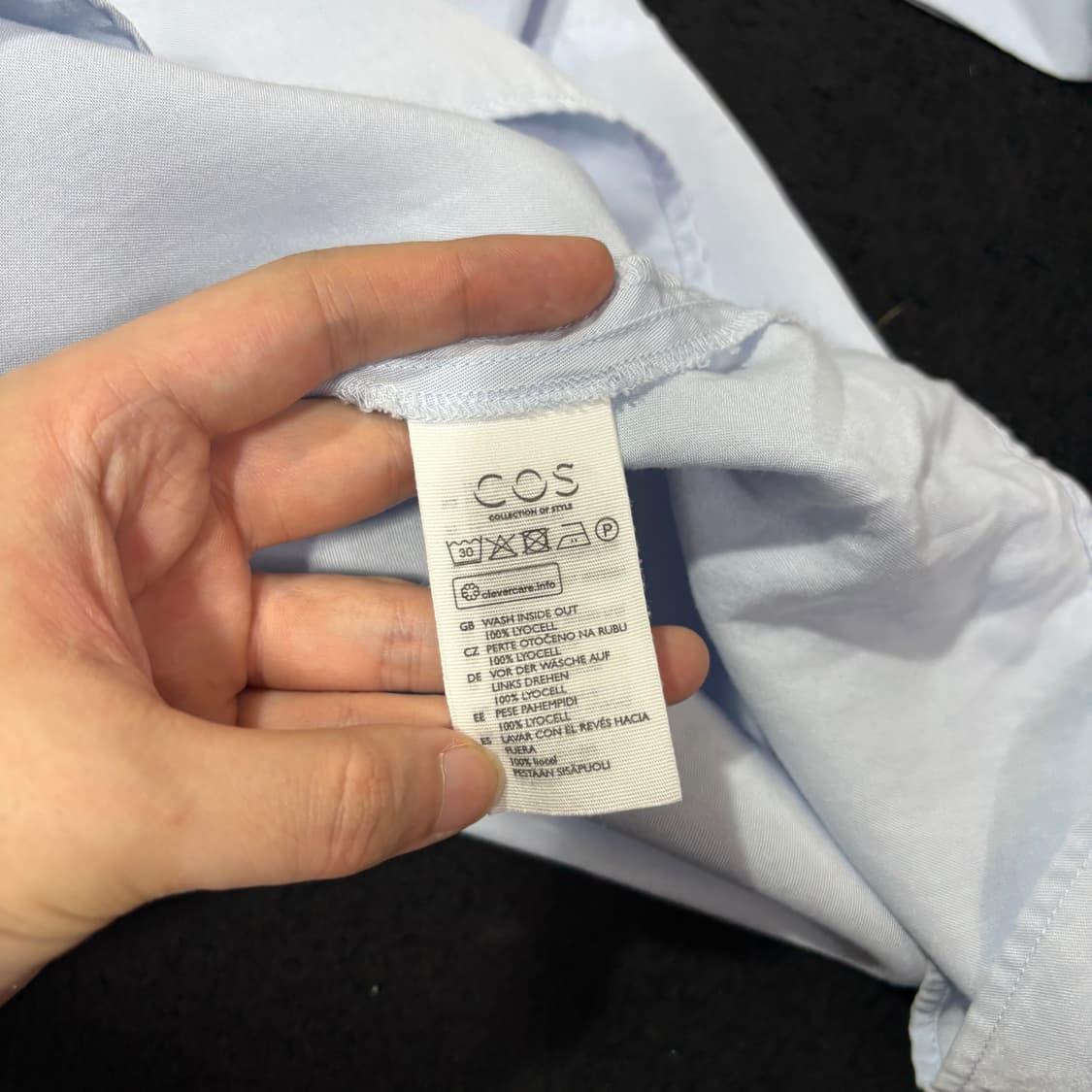 우먼FREE COS 코스 스카이블루 7부 반팔셔츠 상품이미지6