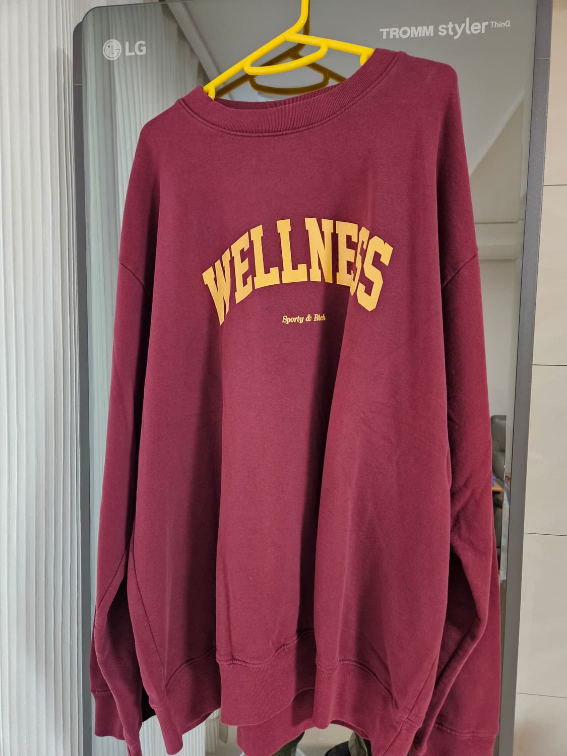 스포티 앤 리치 웰니스 맨투맨 스웻셔츠 버건디 XL 상품이미지1