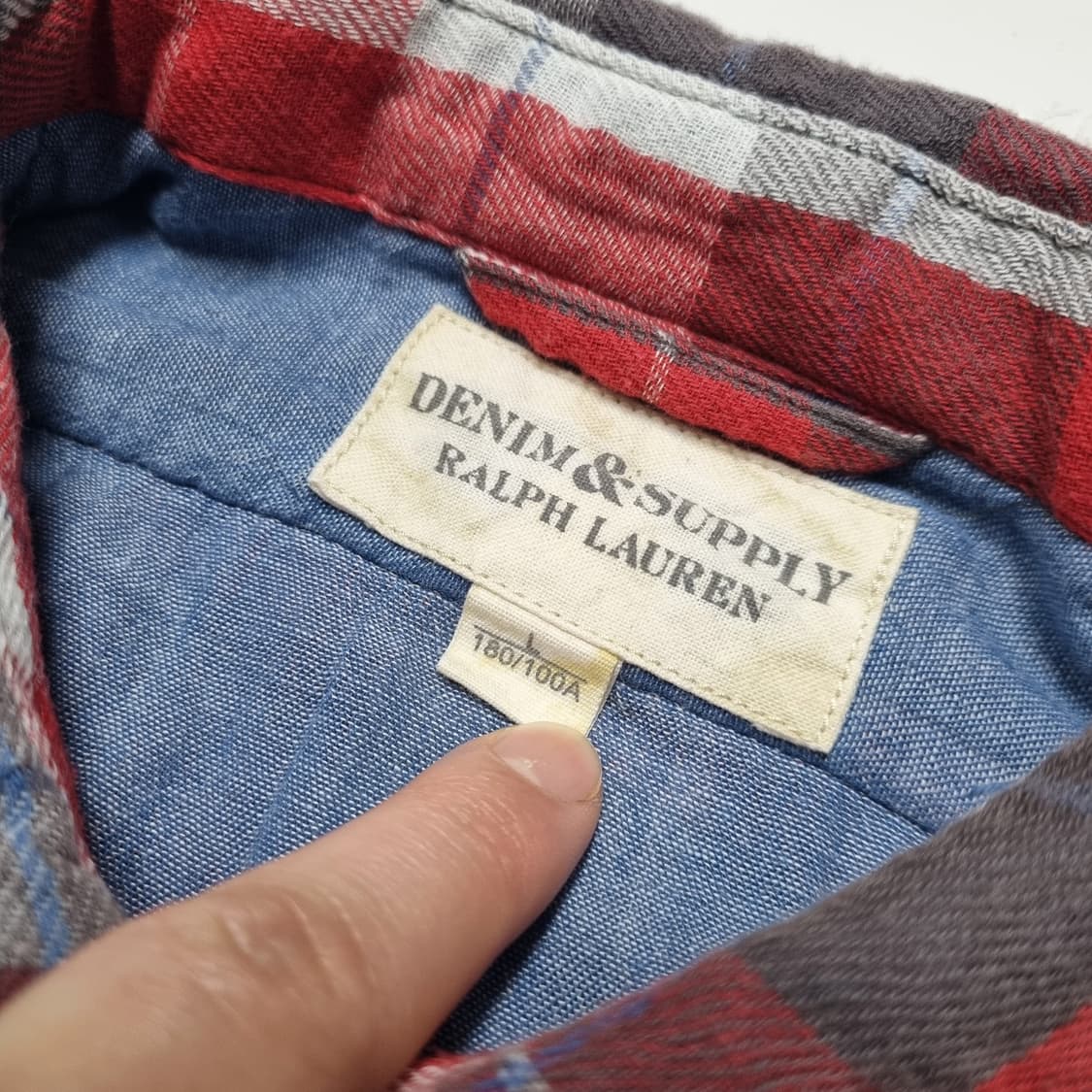 폴로 데님 앤 서플라이 체크 셔츠 - L 상품이미지9