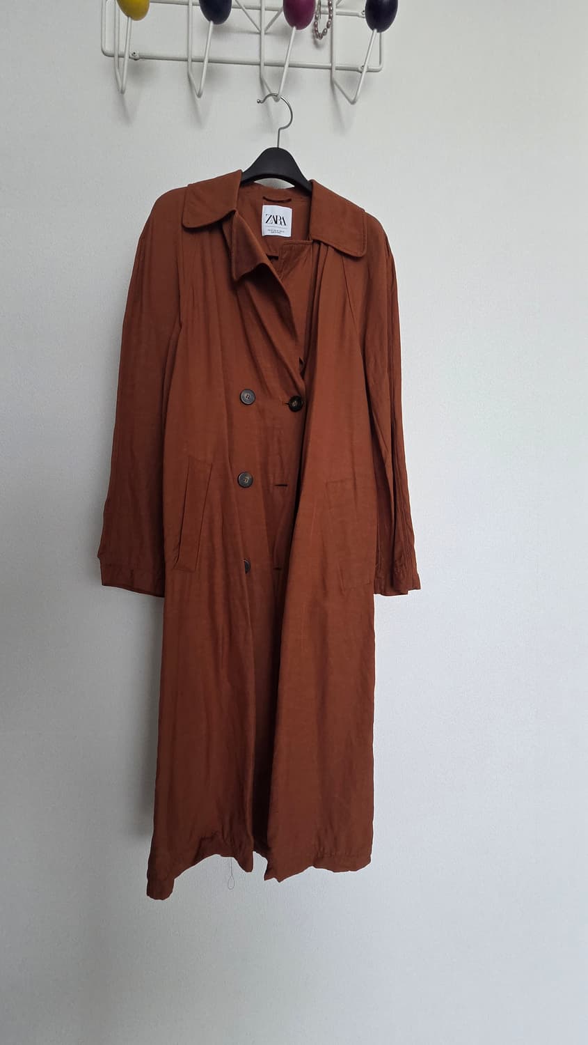 XS) ZARA 브라운 롱 트렌치 오버핏 코트 상품이미지1