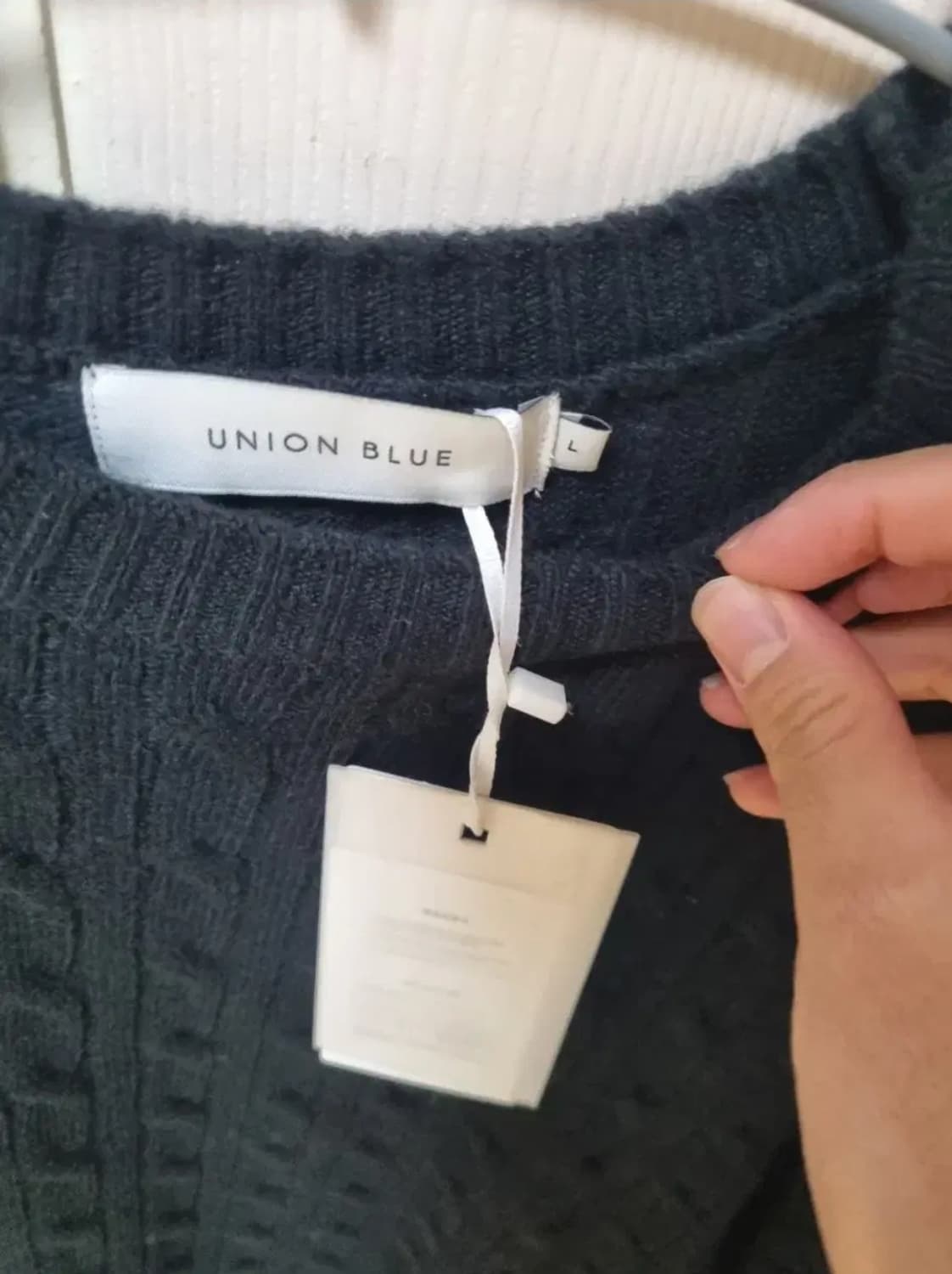 유니온블루 케이블 메리노 니트 블랙 L사리즈 새상품 상품이미지2