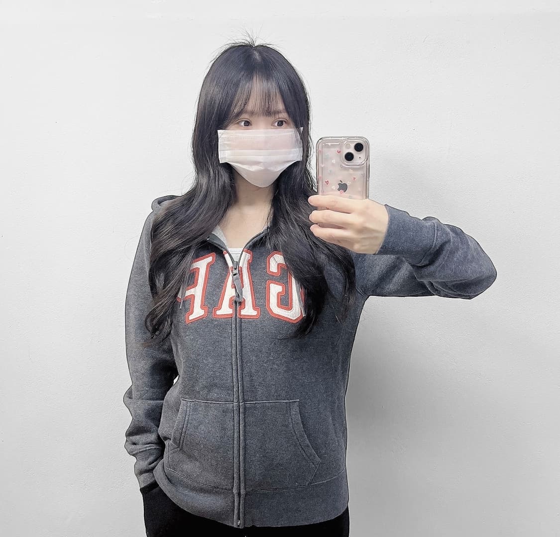 갭 Gap 스펠 로고 후드집업 그레이 상품이미지1