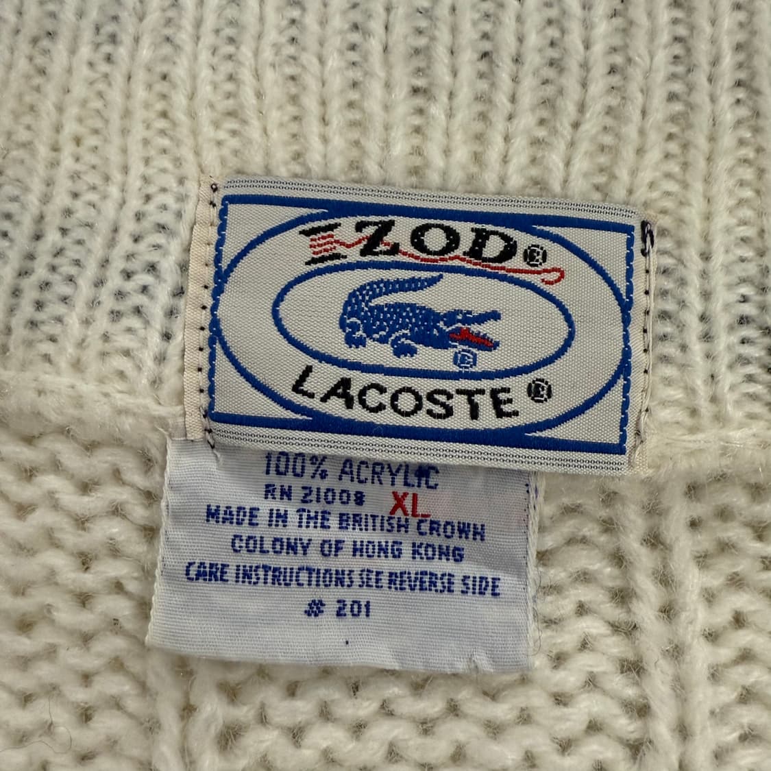 [정품/XL] 라코스테 V넥 케이블 크롭 니트 화이트 b14 상품이미지5