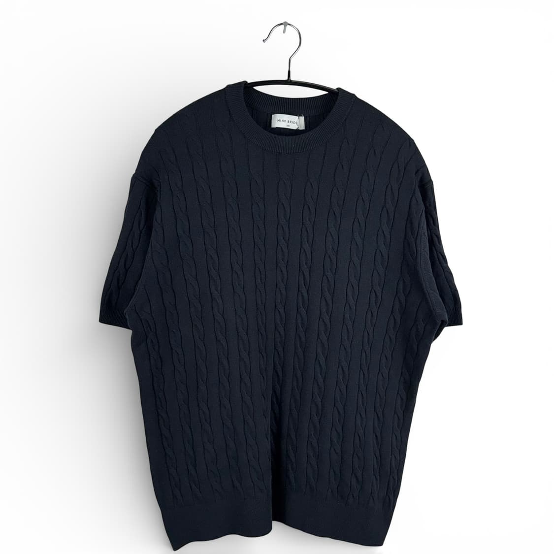 (100) 마인드브릿지 케이블 꽈배기 니트 반팔 상품이미지1