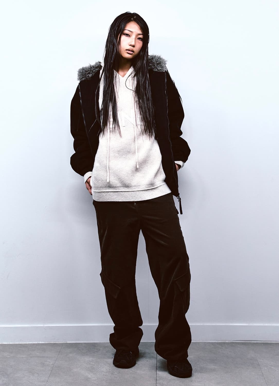 다이닛 deinet 피치 코튼 패디드 점퍼 블랙 패딩 상품이미지2