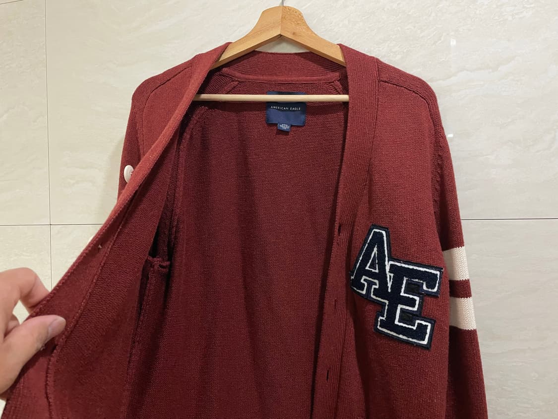 아메리칸 이글 / 버건디 가디건, 남성 가디건 / S(100) 상품이미지7