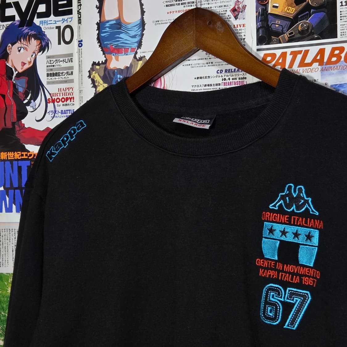 카파 올드스쿨 블루 자수 블랙 맨투맨 상품이미지4