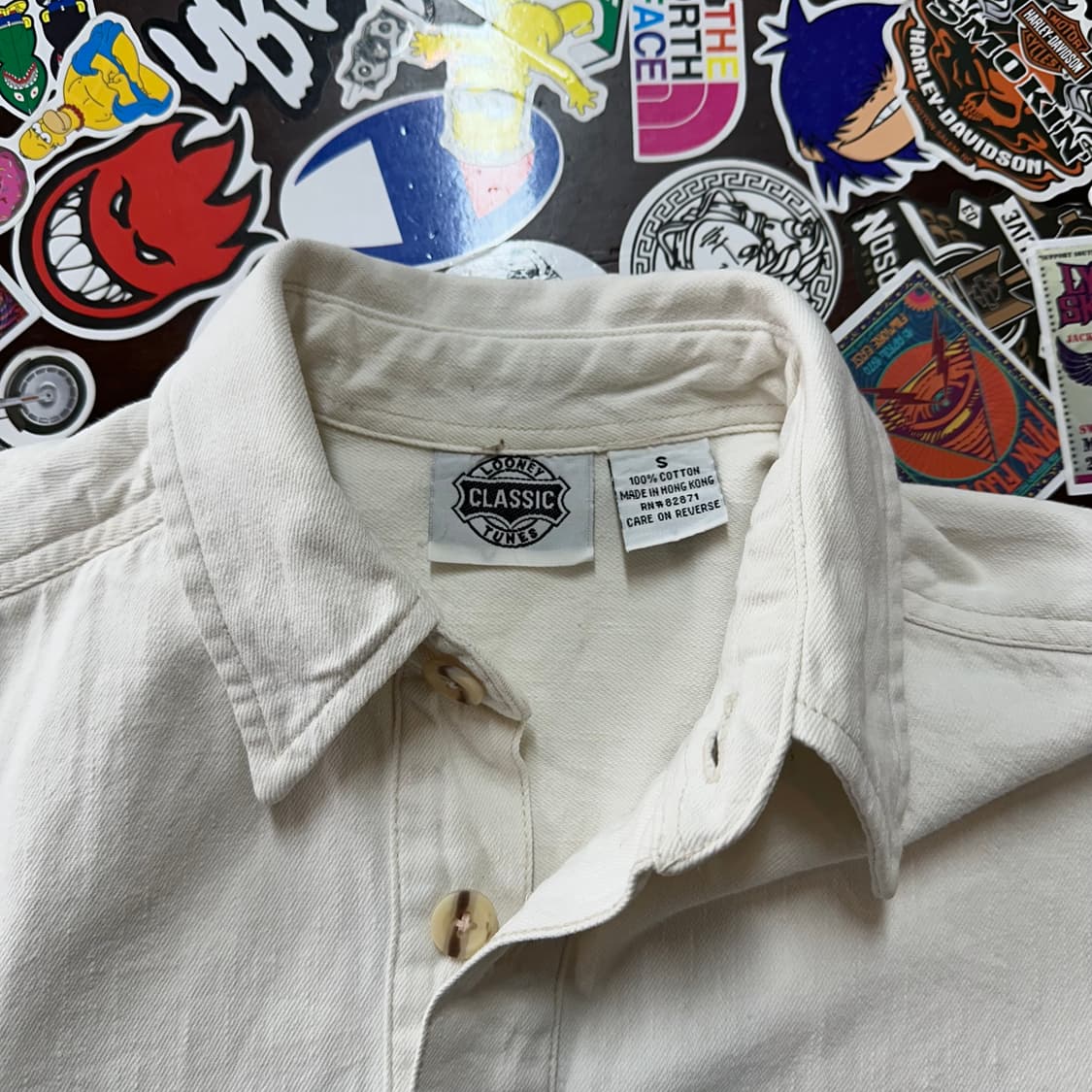 90s 루니툰즈 에크루 데님 셔츠 S 상품이미지6