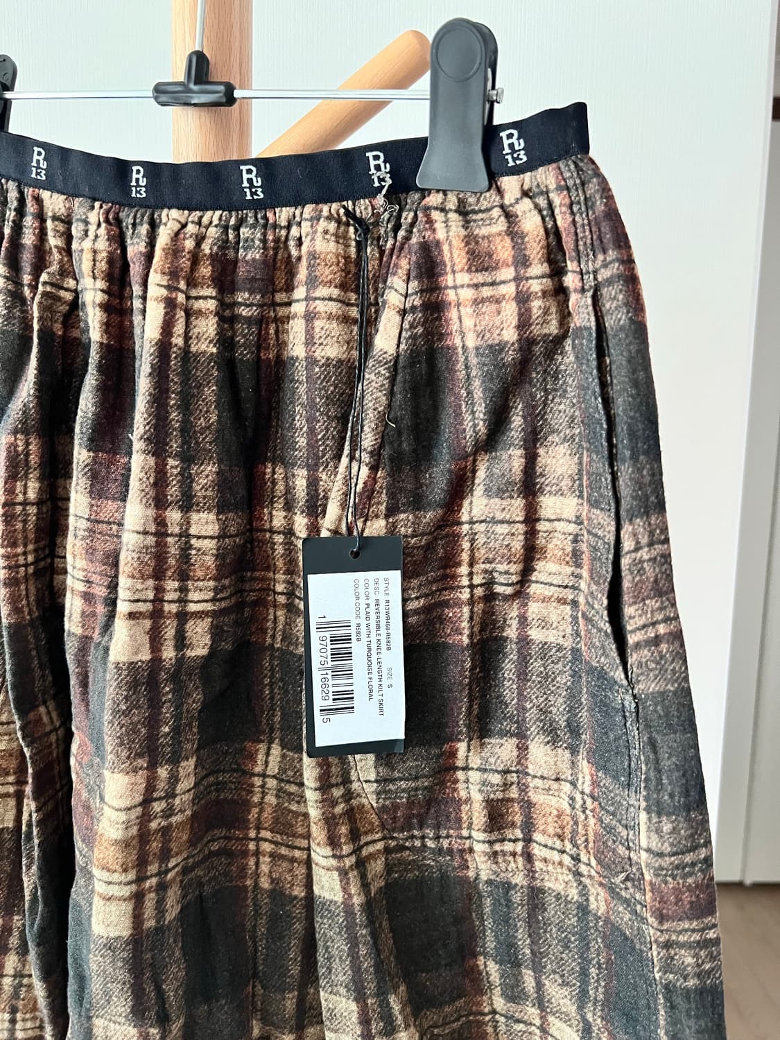 R13 체크 스커트 25fw 상품이미지3