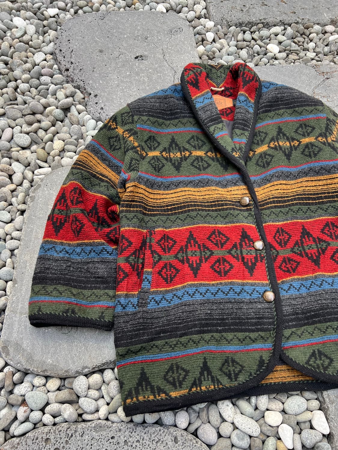 80s WOORICH NAVAJO NATIVE AZTEC 나바호울자켓 상품이미지5