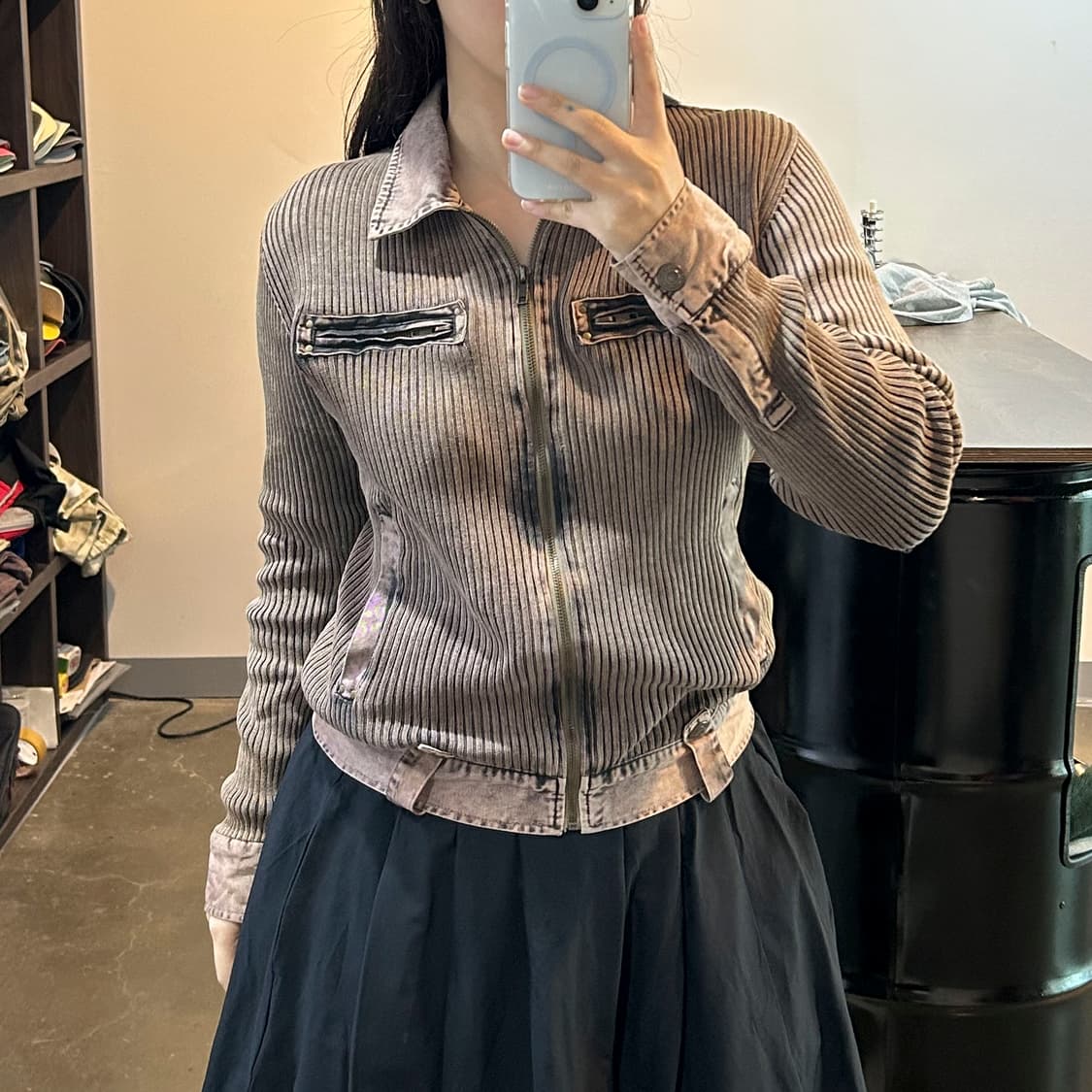 브라운 워싱 포켓 집업 자켓 상품이미지8