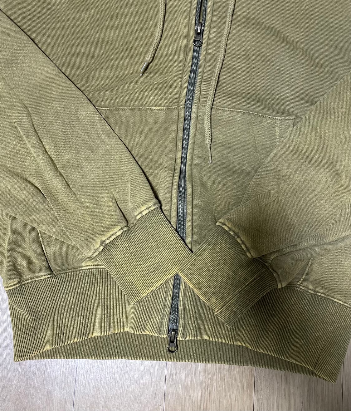 스컬프터 워시드 후드집업 카키브라운 XS사이즈 상품이미지6