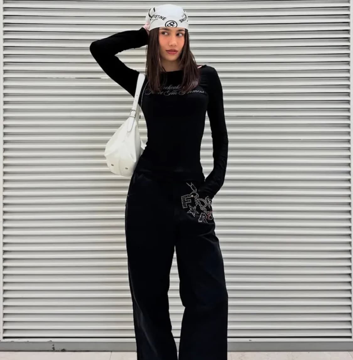 락케이크 Cursive Mesh Top - Black 상품이미지3