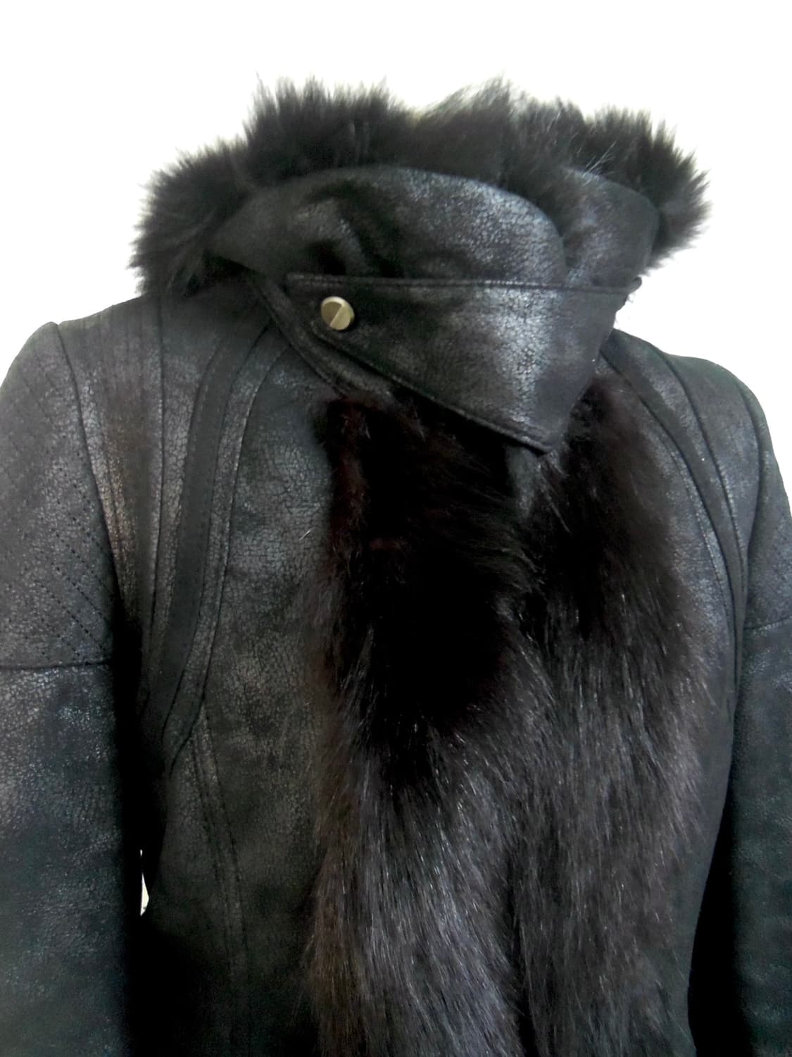 Vintage natural leather fur jacket 상품이미지3