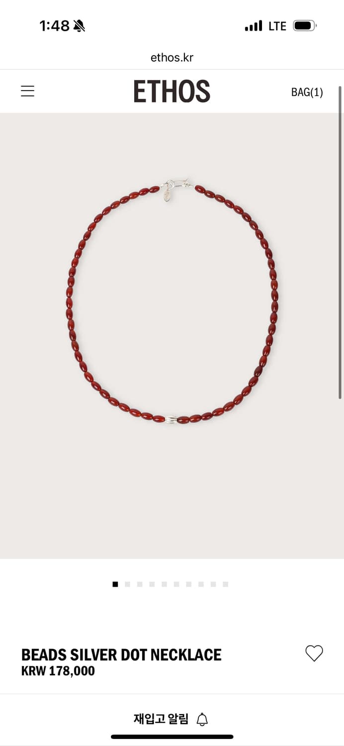 새) BEADS SILVER DOT NECKLACE 2 상품이미지1