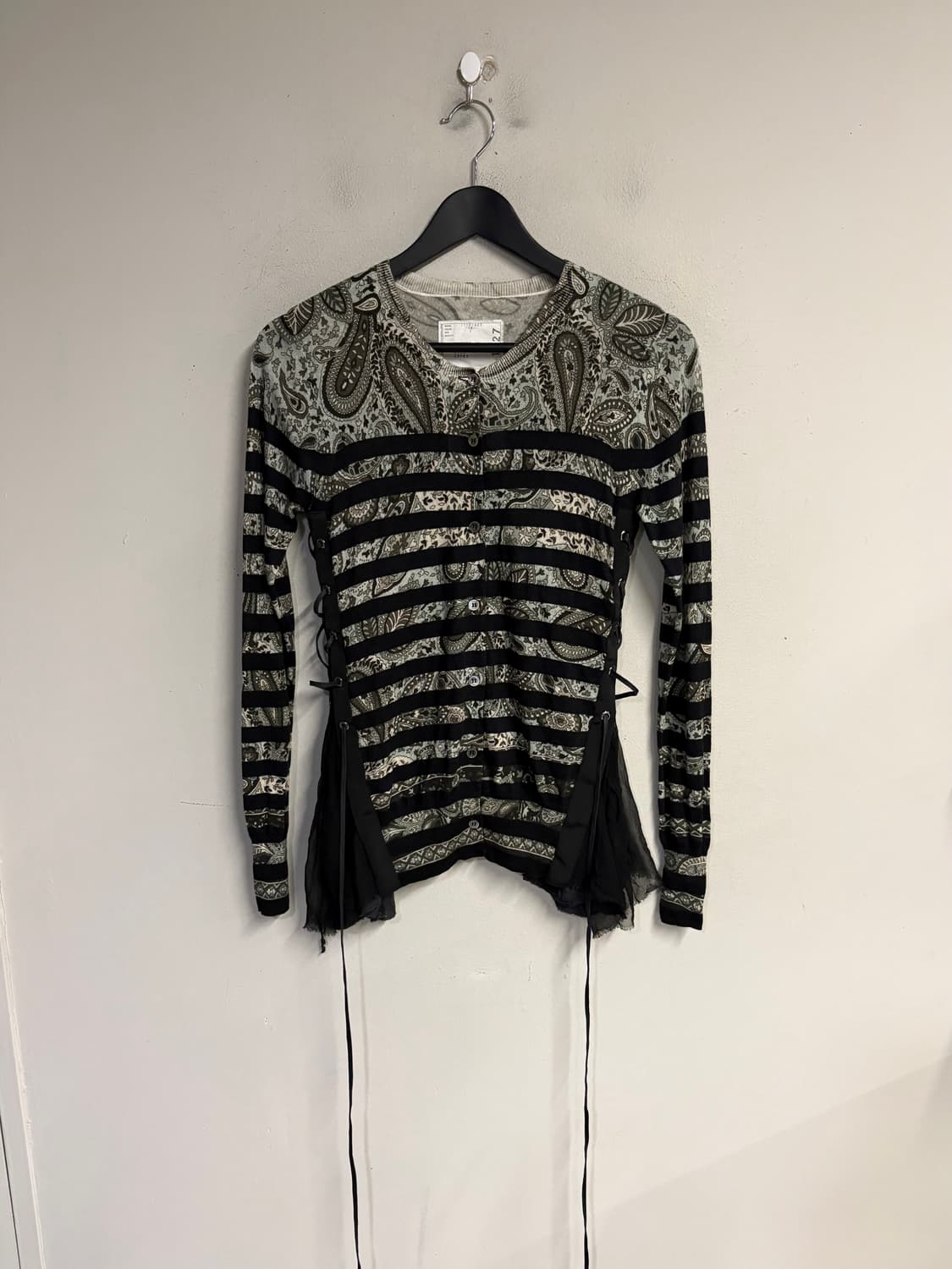 SACAI paisley mesh panel cardigan 상품이미지3