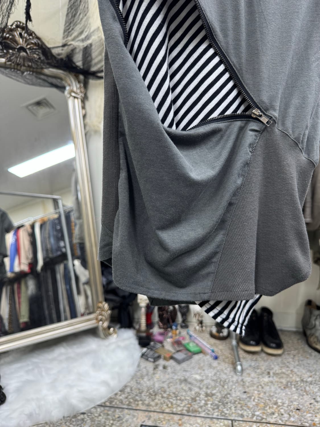 Japanese vintage zipper layered pk top 상품이미지4