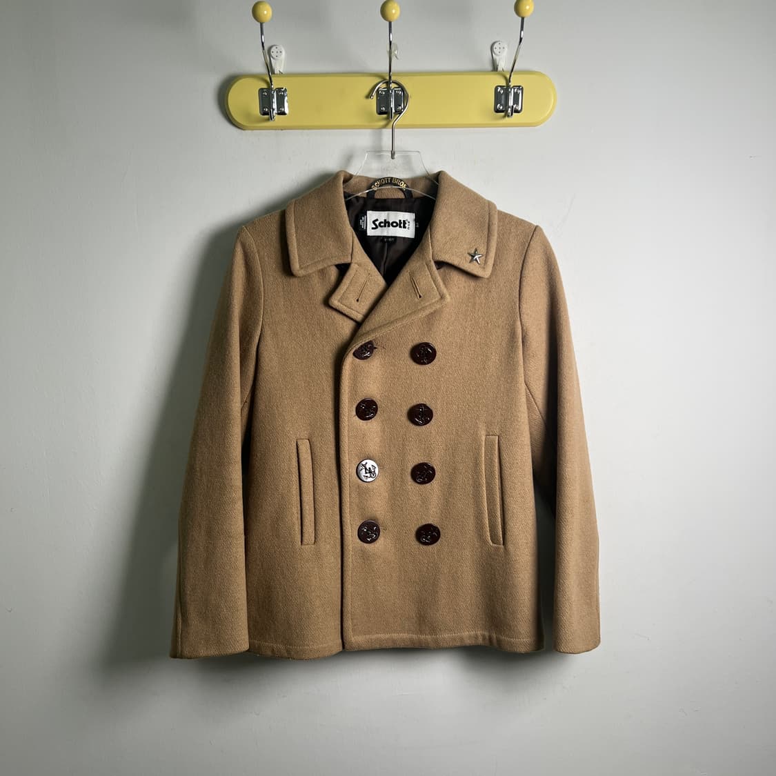 Schott NYC 쇼트 카멜 울 피코트 M 상품이미지1