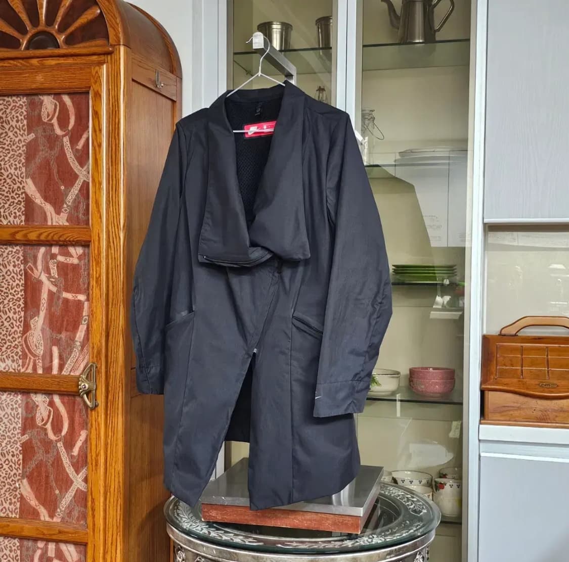 55~66나이키 정품 여성 비대칭 집업 바람막이 롱 재킷 상품이미지4