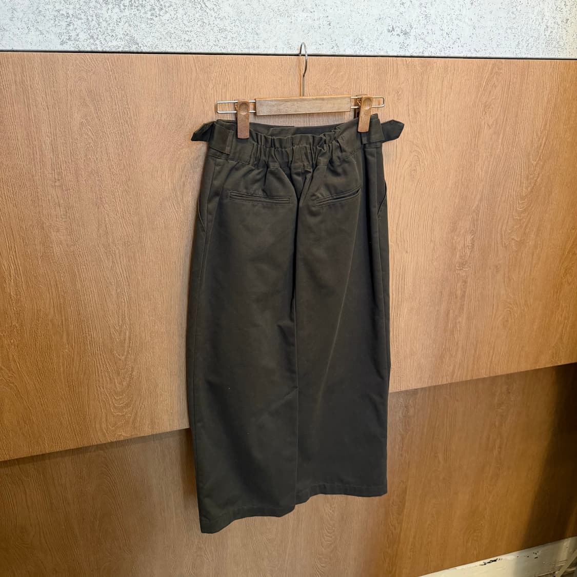 빈티지 롱 스커트 버클 벨크 스트랩 밴딩 디테일 브라운 상품이미지2