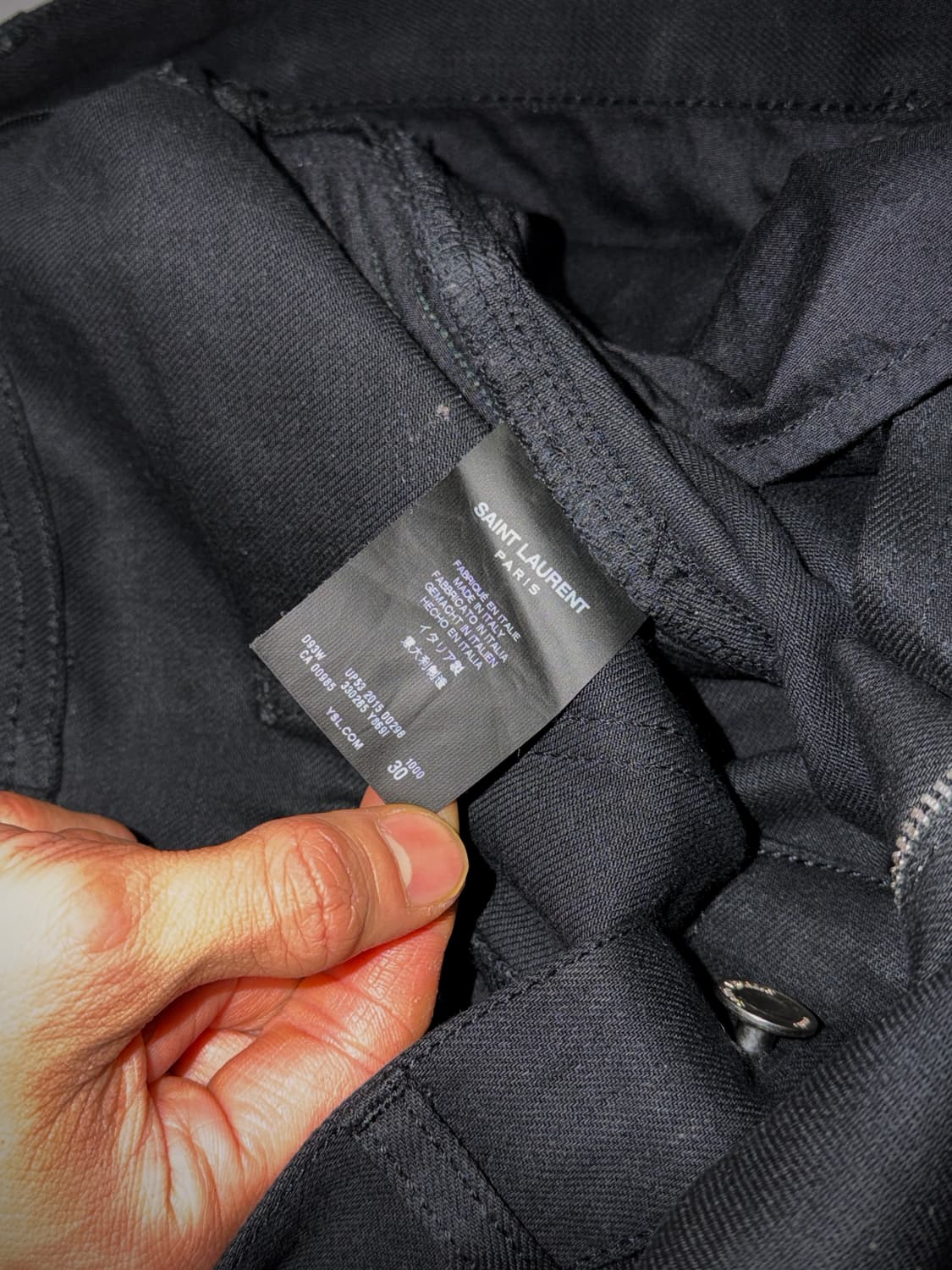 생로랑 레더 패널 진 상품이미지5