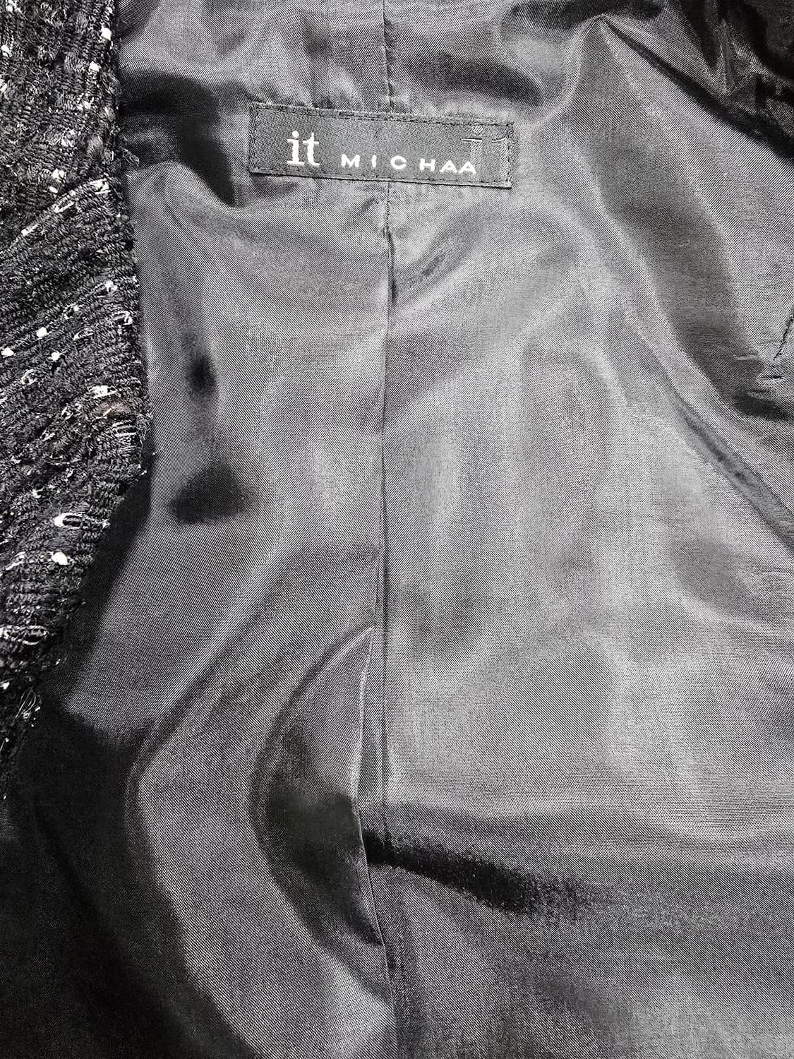 it MICHAA 트위드 블랙 롱 코트 상품이미지8