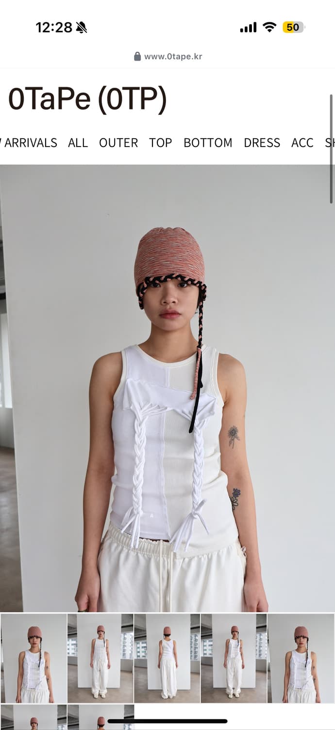 0tape 슬리브리스 TRESS SLEEVELESS WHITE 상품이미지1
