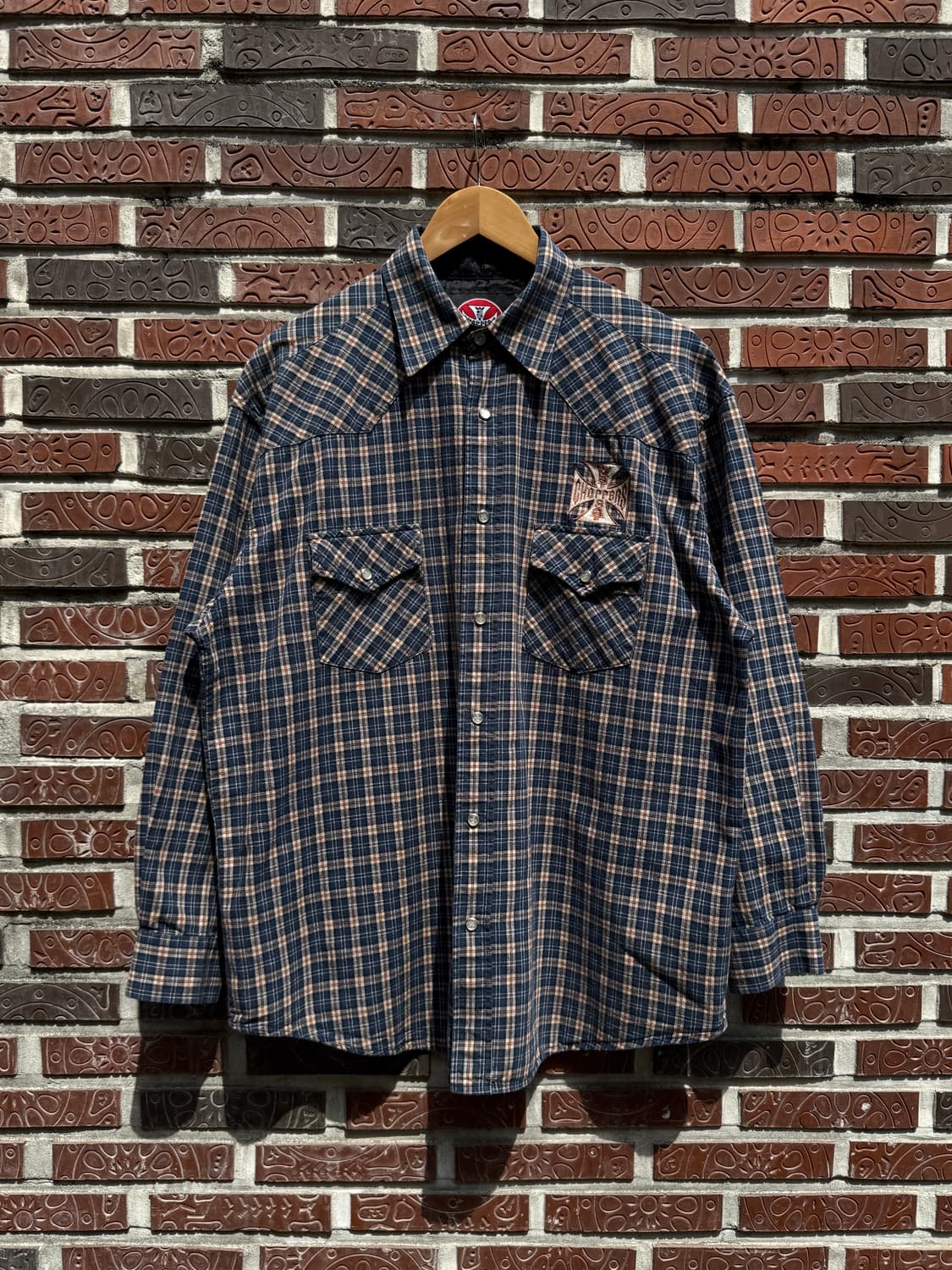 웨스트코스트차퍼스 00s 아이언크로스 웨스턴 플란넬 셔츠 상품이미지1