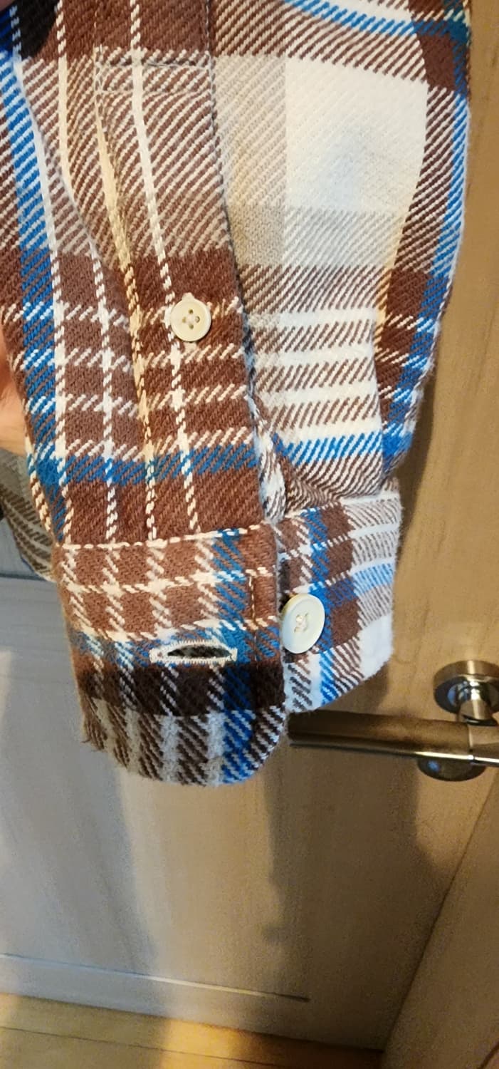 (새상품)ANDZ 오버핏 아우터형 체크 셔츠 베이지 L 상품이미지6