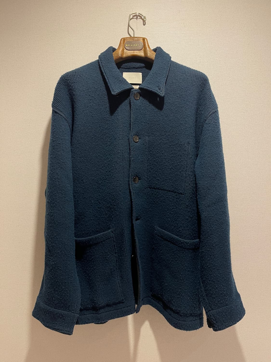 요크 (yoke) 네이비 카라 울 가디건 xxl 상품이미지1