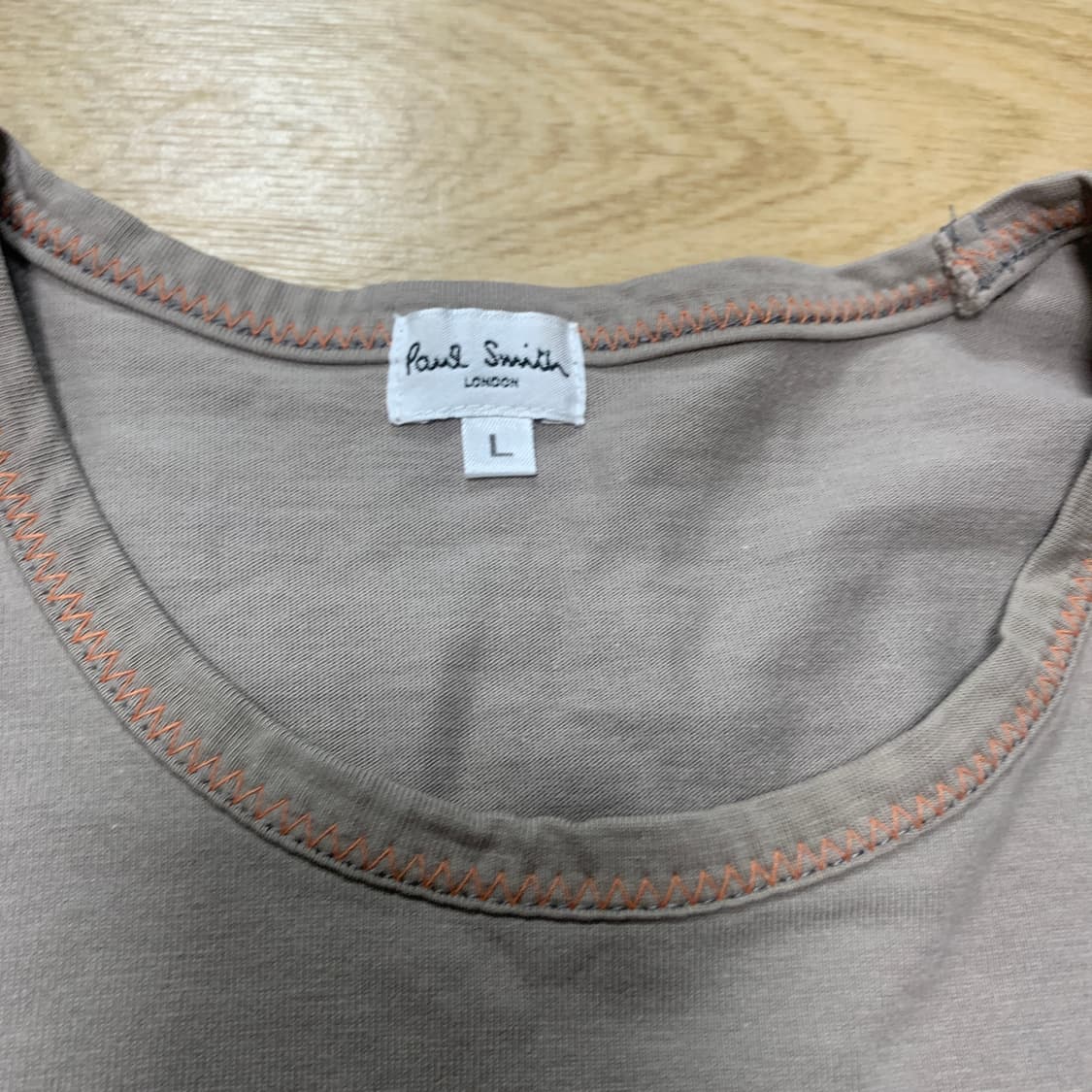 L]Paul Smith 폴스미스 주황 스티치 포인트 워싱 롱슬리브 티셔츠 상품이미지3