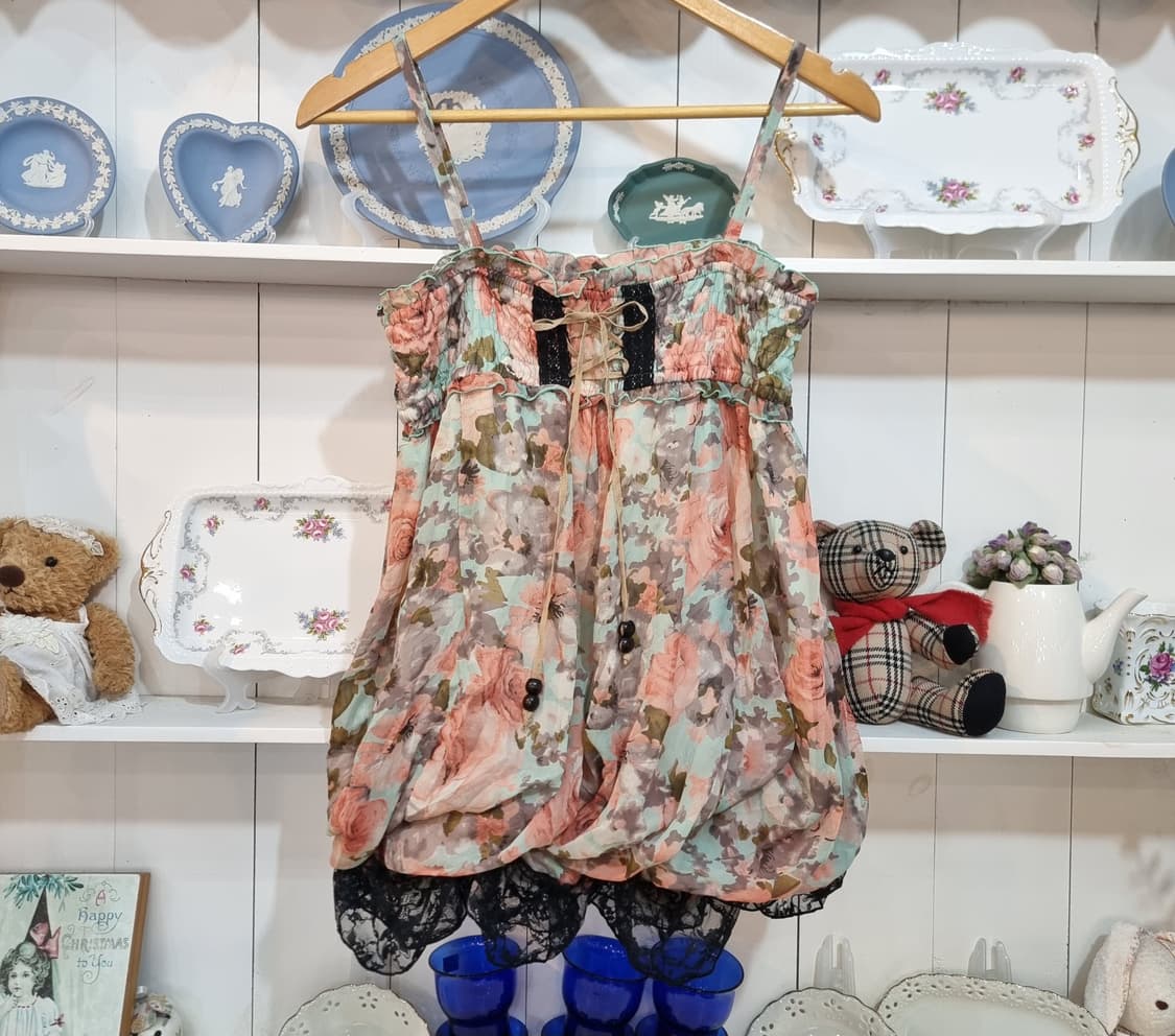 플라워 레이스 캐미솔 원피스 상품이미지1