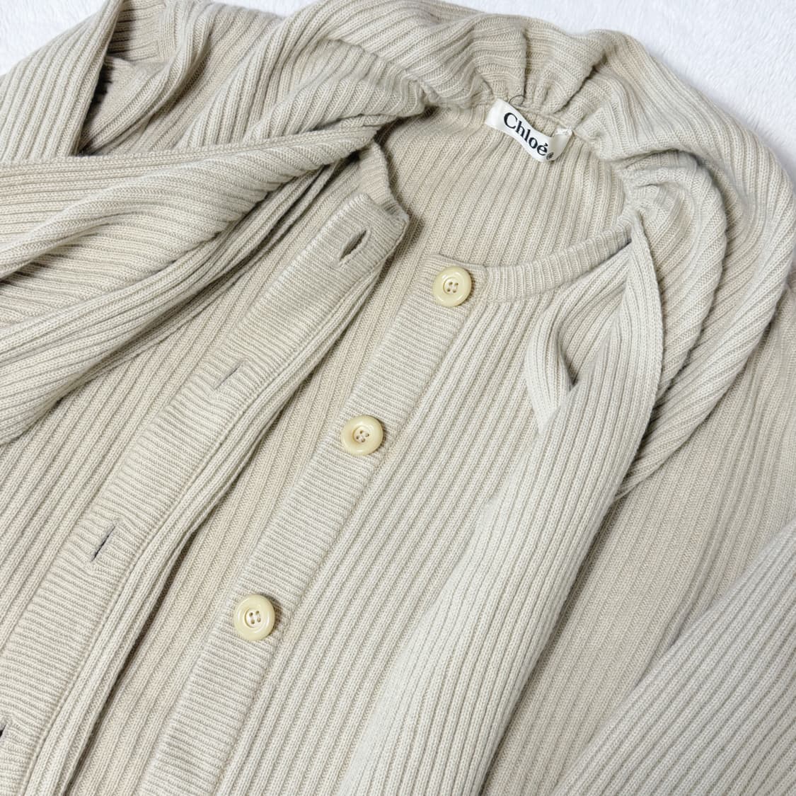 Chloe 끌로에 울 머플러 니트 가디건 상품이미지3