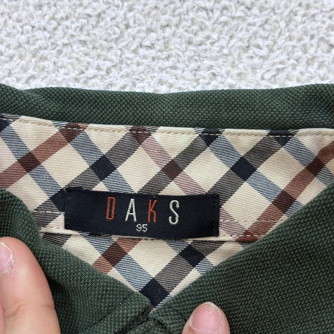 95 닥스 체크배색 반팔 카라 티셔츠 0420E 상품이미지3