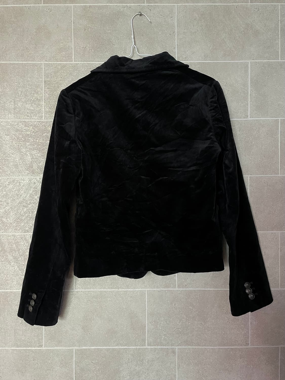블랙 스웨이드 버튼 자켓 상품이미지3