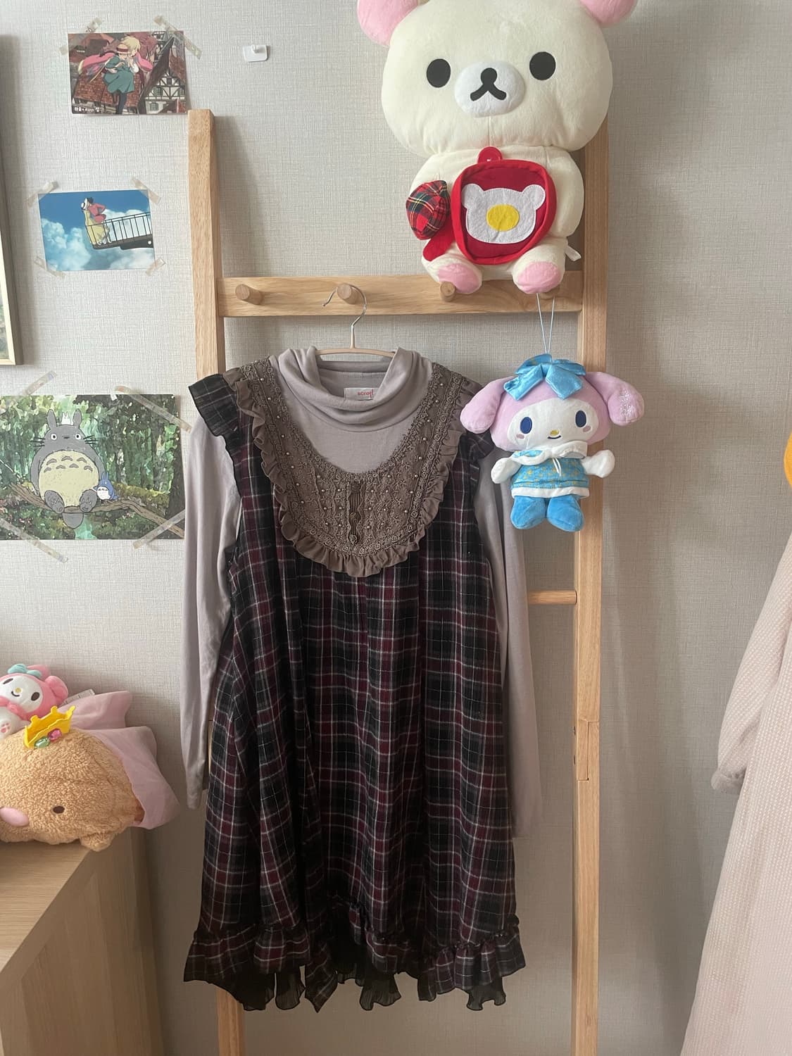 모리걸 빈티지 엑시즈팜 레드 코트 원피스 set♥️ 상품이미지3