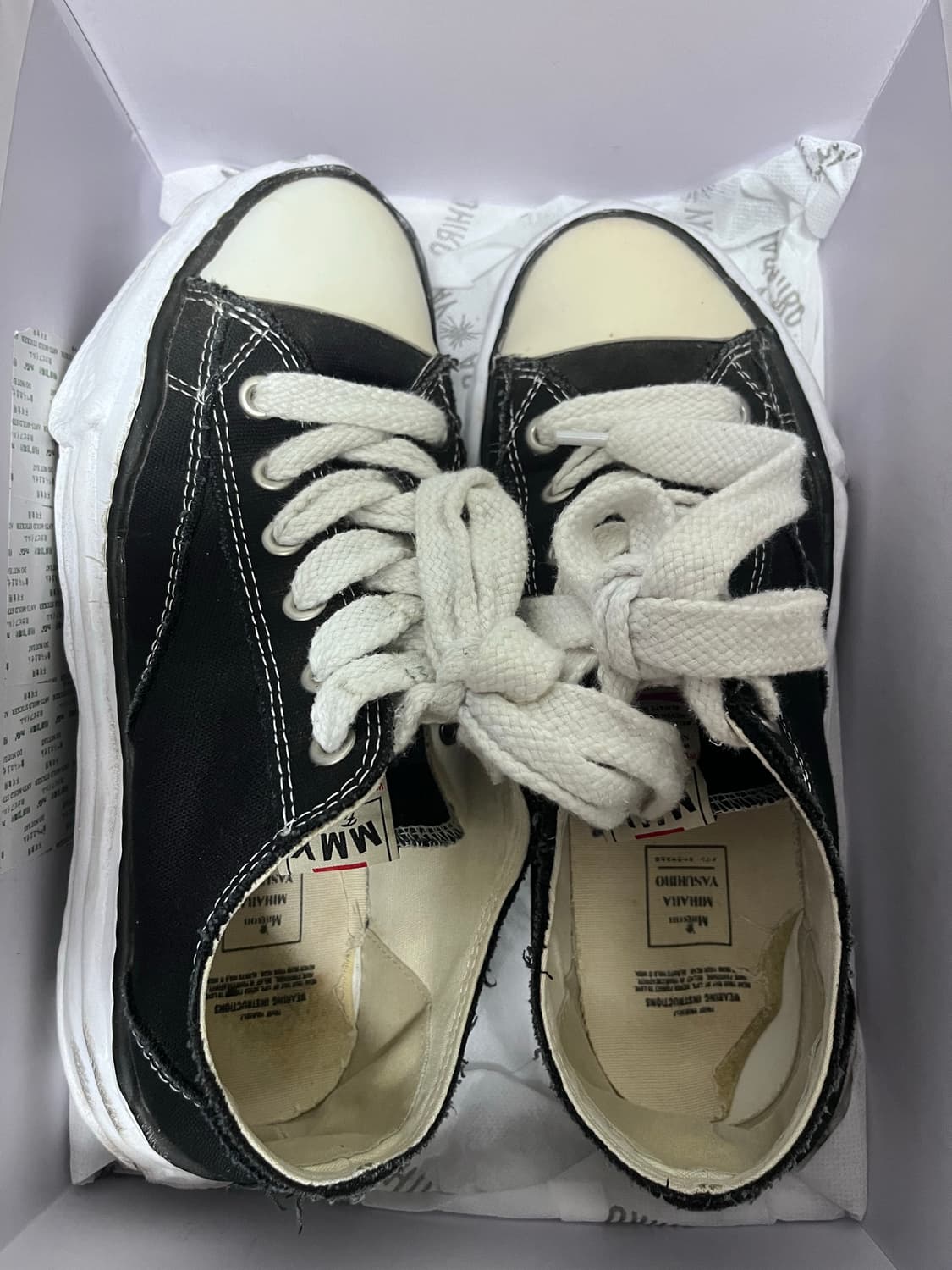 메종 미하라 야스히로 피터슨 OG 솔 캔버스 로우 블랙 스니커즈 상품이미지3