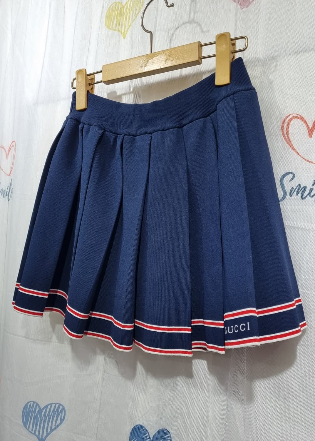 정품)  구찌  트리밍 플리츠 스커트 상품이미지2