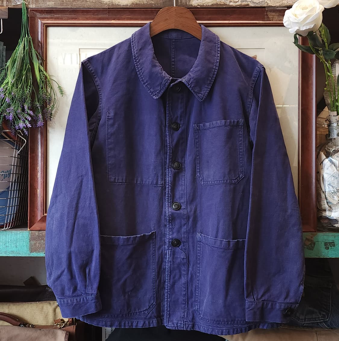 60s 프렌치 워크자켓 프렌치자켓 바이올렛 블루 s 상품이미지1