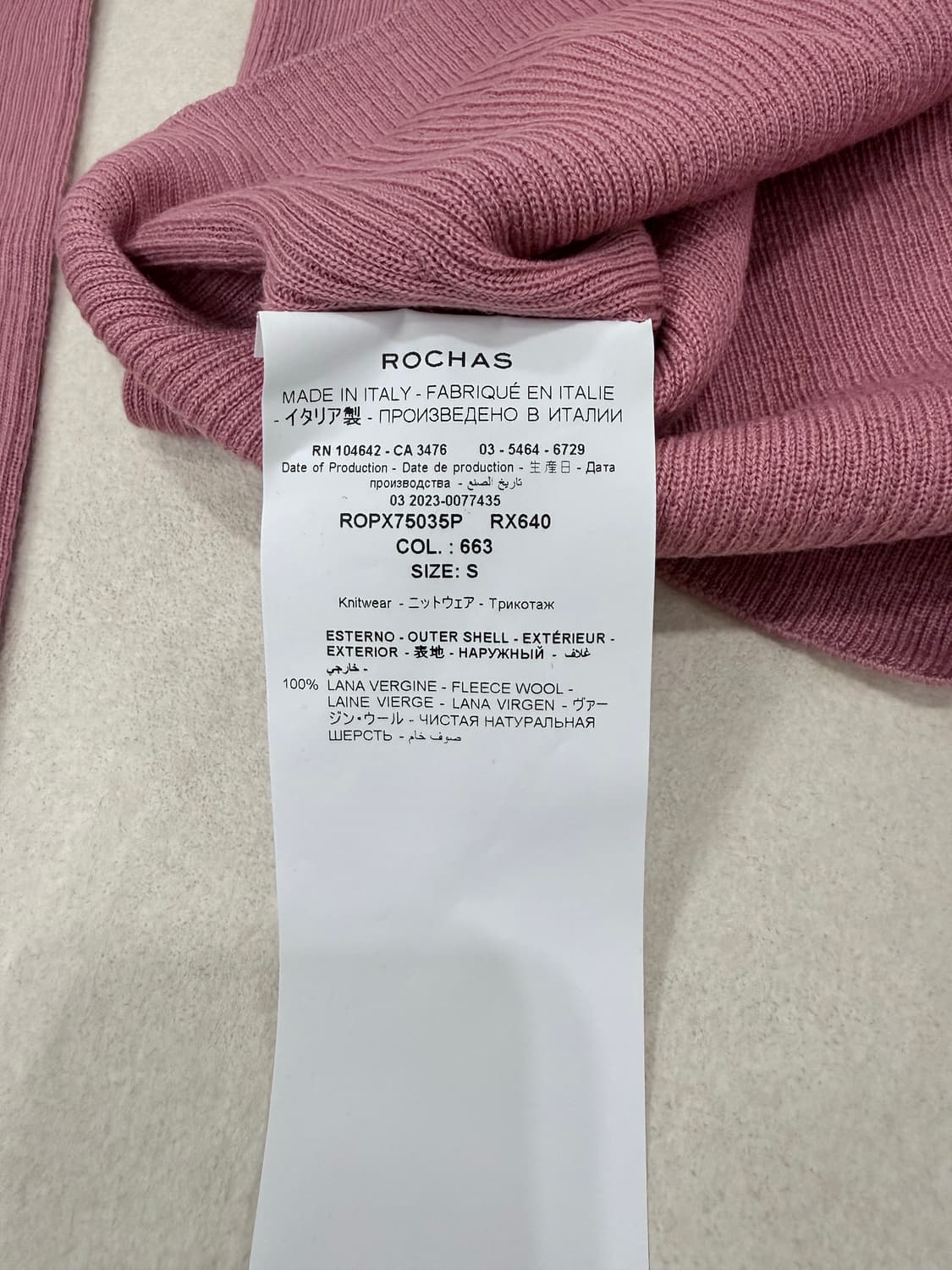 Rochas 로샤스 골지 핑크 니트티 s 55 상품이미지5